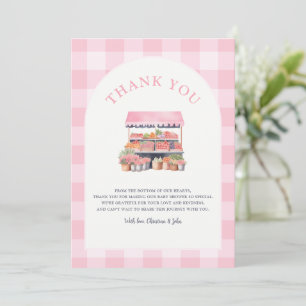 Lokaal gegroeid meisje Baby shower Bedankkaart