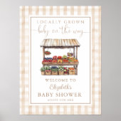Lokaal gegroeid Neutraal Baby shower Welkomstbord Poster (Voorkant)