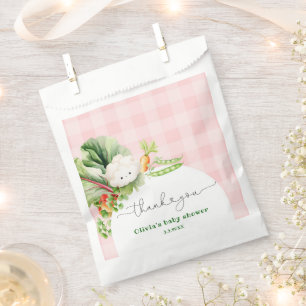 Lokaal gegroeid roze meisje baby shower bedankt bedankzakje