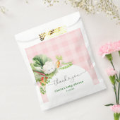 Lokaal gegroeid roze meisje baby shower bedankt bedankzakje (Gezegeld)
