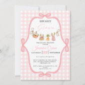 Lokaal gegroeid Roze meisjesbaby shower Baby stroo Kaart (Voorkant)