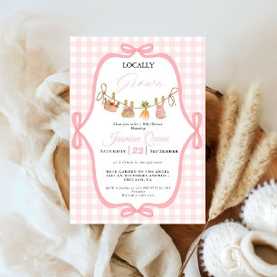Lokaal gegroeid Roze meisjesbaby shower Baby stroo Kaart