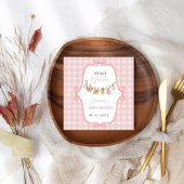 Lokaal gegroeid Roze meisjesbaby shower Baby stroo Servet