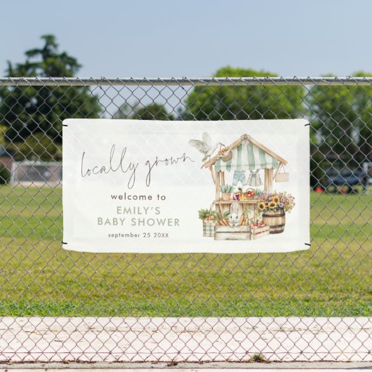 Lokaal gegroeid welkom Baby shower Spandoek (Insitu)