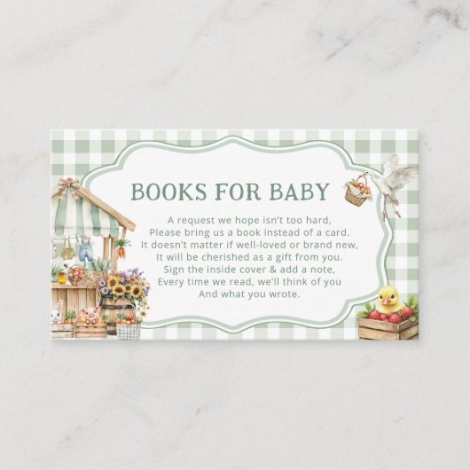 Lokaal gegroeide boeren markt boeken voor Baby tic Informatiekaartje (Voorkant)