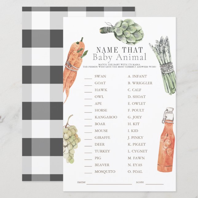 Lokaal gegroeide boeren markt naam van de baby die (Voorkant / Achterkant)