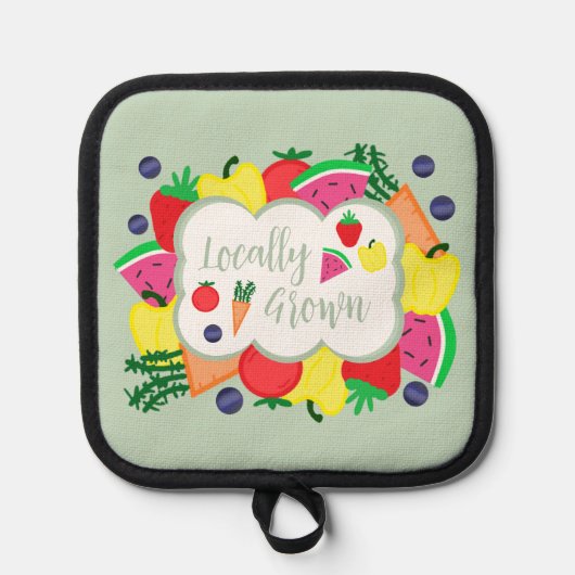 Lokaal gegroeide boerenmarkt pannenlap (Voorkant)