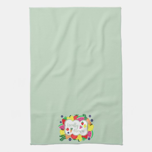 Lokaal gegroeide boerenmarkt theedoek (Verticaal)