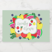 Lokaal gegroeide boerenmarkt voedselcontainer etiket (Enkel label)