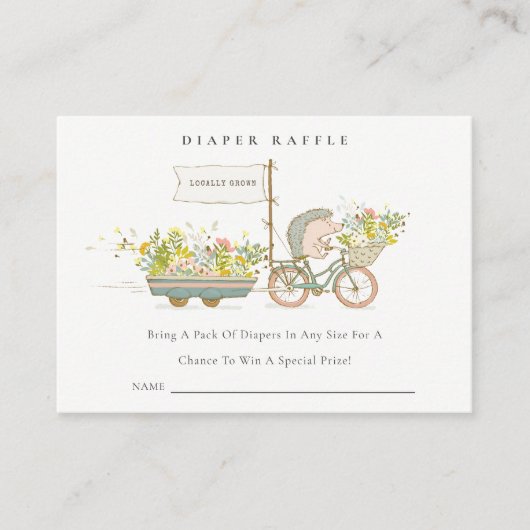 Lokaal gegroeide hedelegelluier Baby shower Informatiekaartje (Voorkant)