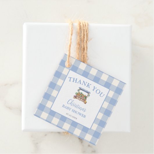 Lokaal gegroeide jongen Baby shower Bedankjes Labels (In situ)