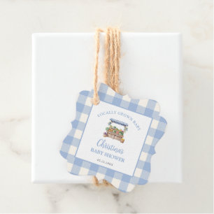Lokaal gegroeide jongen Baby shower Bedankjes Labels