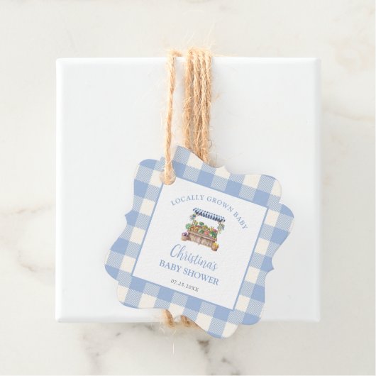 Lokaal gegroeide jongen Baby shower Bedankjes Labels (In situ)