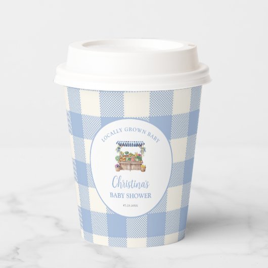 Lokaal gegroeide jongen Baby shower Papieren Bekers (Voorkant)