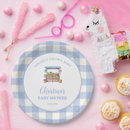 Lokaal gegroeide jongen Baby shower Papieren Bordje (Feest)