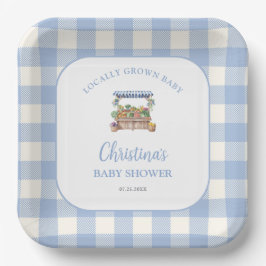 Lokaal gegroeide jongen Baby shower Papieren Bordje