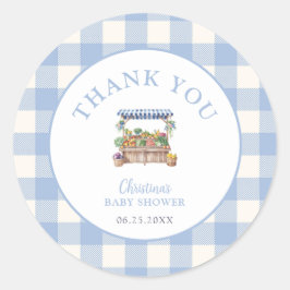 Lokaal gegroeide jongen Baby shower Ronde Sticker