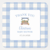 Lokaal gegroeide jongen Baby shower Vierkante Sticker (Voorkant)