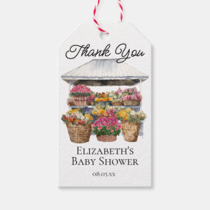 Lokaal Gegroeide Markt Bloemenwinkel Meisje Baby s Cadeaulabel