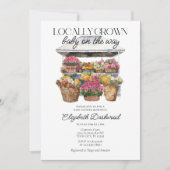 Lokaal Gegroeide Markt Bloemenwinkel Meisje Baby s Kaart (Voorkant)