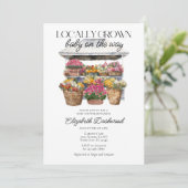 Lokaal Gegroeide Markt Bloemenwinkel Meisje Baby s Kaart (Staand voorkant)