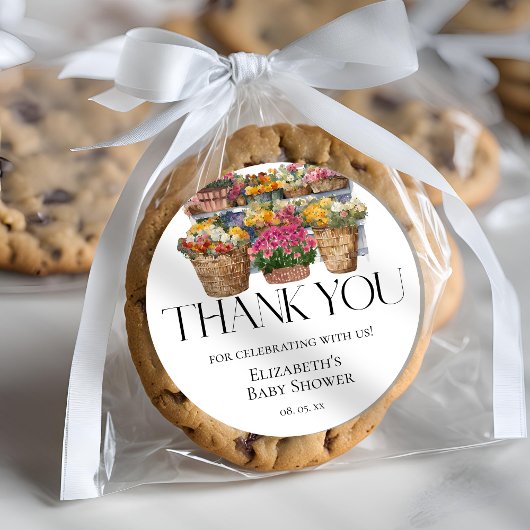 Lokaal Gegroeide Markt Bloemenwinkel Meisje Baby s Ronde Sticker