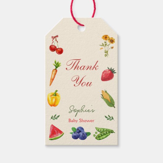 Lokaal gekweekt Baby shower Dank u wel Cadeaulabel (Voorkant)