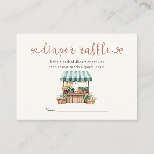 Lokaal gekweekt Baby shower luierkrabbel Informatiekaartje (Voorkant)