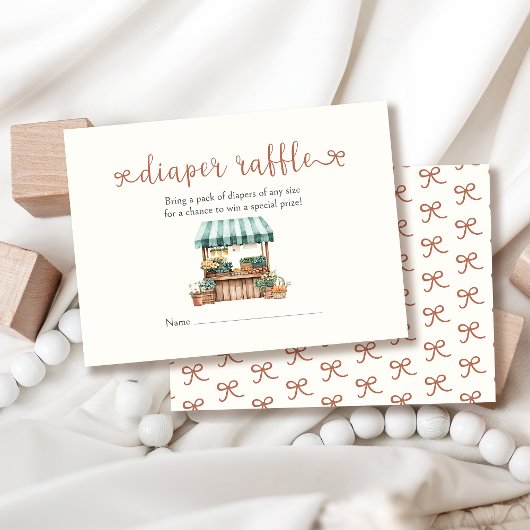 Lokaal gekweekt Baby shower luierkrabbel Informatiekaartje