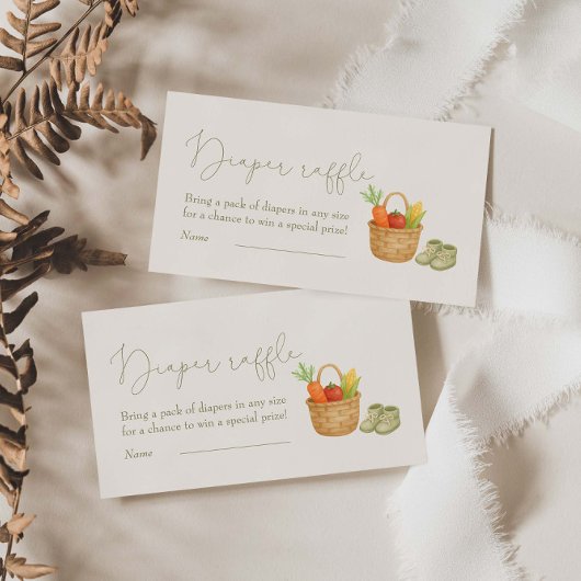 Lokaal gekweekt Baby shower luierkrabbel Informatiekaartje