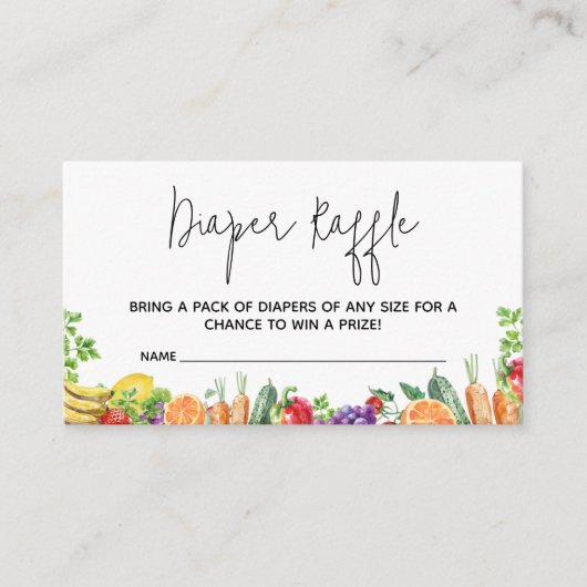 Lokaal gekweekt Baby shower luierkrabbel Informatiekaartje (Voorkant)