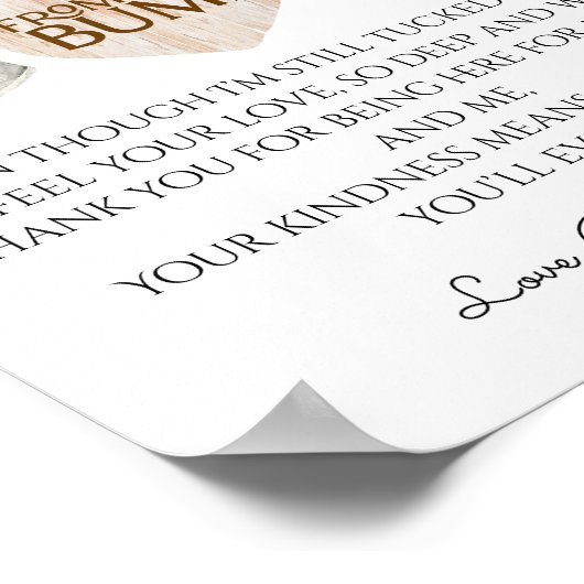 Lokaal gekweekt Boerderij Baby shower Bump Message Poster (Hoek)