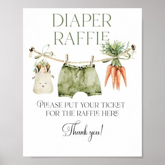 Lokaal gekweekt Boerderij Baby shower luier Raffle Poster (Voorkant)