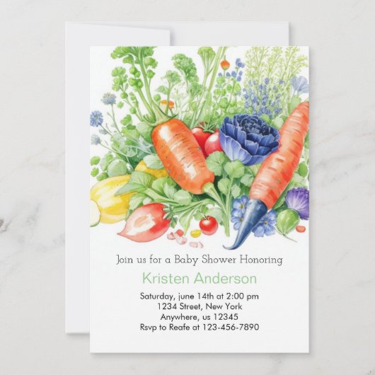 Lokaal gekweekt erwtenBaby shower Kaart (Voorkant)