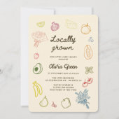 Lokaal gekweekt handgetrokken Baby shower Kaart (Voorkant)