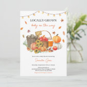 Lokaal gekweekt Herfst Baby shower Kaart (Staand voorkant)