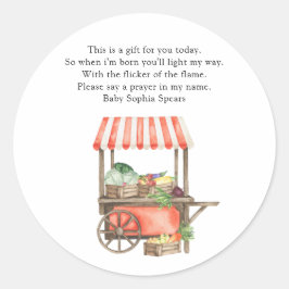 Lokaal gekweekte baby shower - gebed ronde sticker