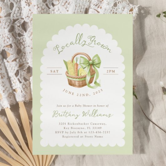 Lokaal gekweekte Baby showers booguitnodiging Kaart