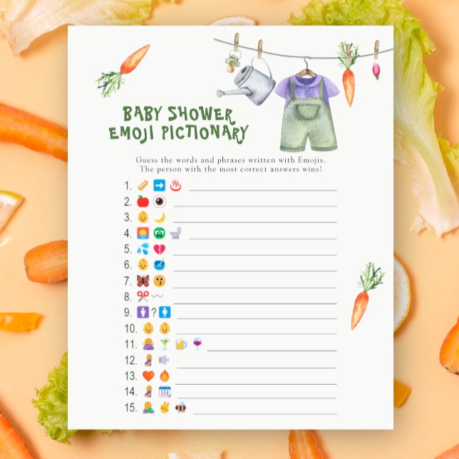 Lokaal gekweekte babyshower emoji pictionary spel (Creator heeft geüpload)