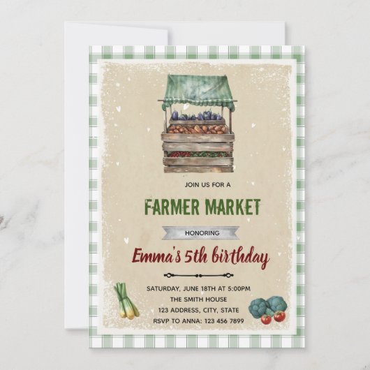 Lokaal gekweekte babyshower uitnodiging (Voorkant)