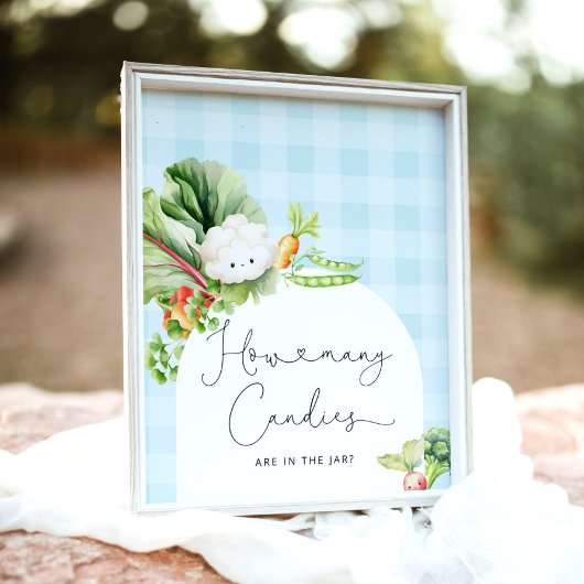 Lokaal gekweekte blauwe baby hoeveel snoepjes poster