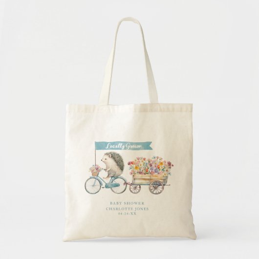 Lokaal gekweekte egel Baby shower Canvas tas (Voorkant)