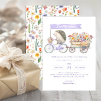 Lokaal gekweekte egel Baby shower uitnodiging