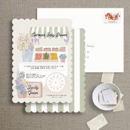 Lokaal gekweekte kar Baby shower uitnodiging