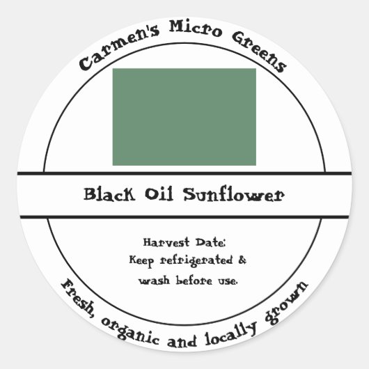 Lokaal gekweekte tuin vers biologisch microgreens  ronde sticker (Voorkant)