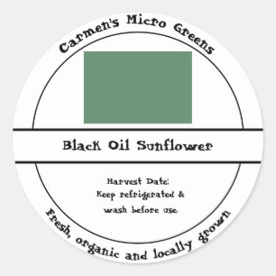 Lokaal gekweekte tuin vers biologisch microgreens ronde sticker