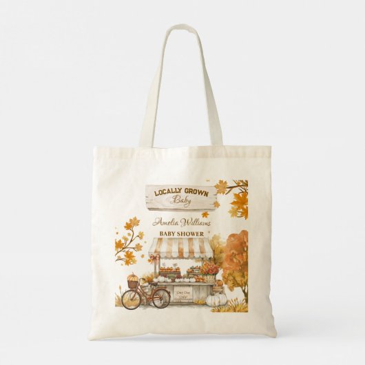 Lokaal geteeld Autumn Harvest Baby shower Tote Bag (Achterkant)