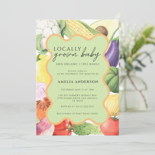 Lokaal geteeld Baby Biologische Groenten Baby show Kaart (Staand voorkant)