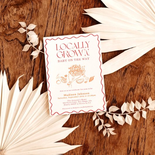 Lokaal geteeld Baby Farmer's Market Baby shower Kaart