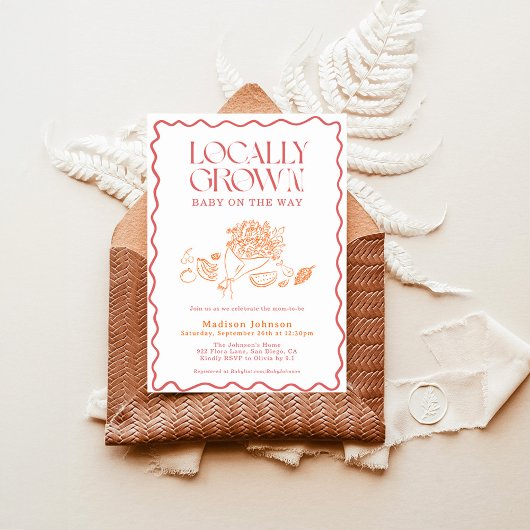 Lokaal geteeld Baby Farmer's Market Baby shower Kaart